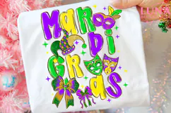Brushstroke Mardi Gras PNG, Fleur De Lis Coquette PNG Product Image 2