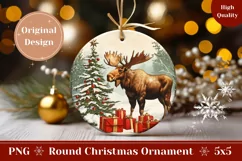 Vintage Christmas Ornament, Christmas Moose Ornament Design Product Image 1