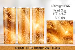 Golden glitter tumbler wraps Sublimation. 20 oz. Product Image 2