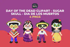 Day of the Dead Clipart - Sugar Skull - Dia De Los Muertos Product Image 1