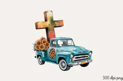 Car PNG, Sunflower Christian Sublimation PNG Product Image 2