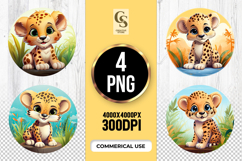 Cute Leopard Cub Clipart Sublimation PNG Product Image 1