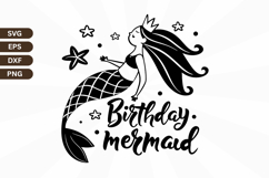Birthday mermaid SVG Design, Mermaid SVG Design Product Image 1