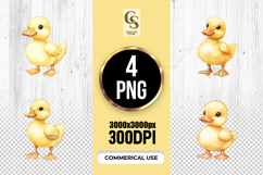 Cute Yellow Duckling Illustration Clipart Sublimation PNG Product Image 1