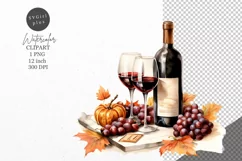Thanksgiving clipart, Wine clipart, Autumn clipart, Product Image 1