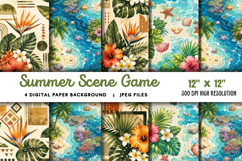 Summer Scene Game Beach Background JPG Product Image 1