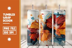 watercolor Blooming flower tumbler warp sublimation Product Image 1