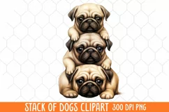 Stack Of Dogs Sublimation Clipart, Cute Puppy Clipart Product Image 1