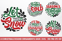 Christmas Round Ornaments Sign SVG Product Image 1