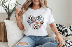 Soccer Heart With Ball PNG Sublimation | Soccer PNG Design Product Image 1