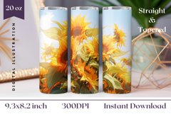 Sunflowers Field Sublimation Design, Sunflowers Tumbler Wrap Product Image 1