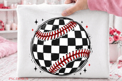 Checkerboard Baseball PNG, Baseball Sublimation Design Product Image 2
