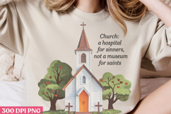 Church a hospital for sinners, PNG, Retro Church Sublimation Product Image 2