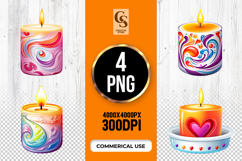 Swirled Heart Candle Clipart Sublimation PNG Product Image 1