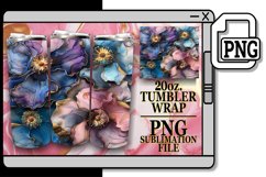 Glittery Floral Fantasy Tumbler Wraps Product Image 1