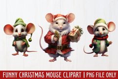 Funny Christmas Mouse Clipart Sublimation Product Image 1