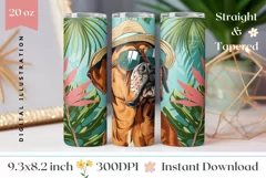 Summer Dog Tumbler Wrap Design, Boxer Dog Tumbler Design Product Image 1