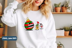 Christmas Ornament Ball Funny Gnome PNG Sublimation design Product Image 2