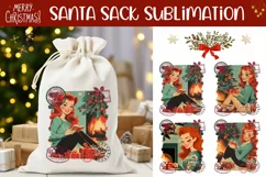 Cartoon Christmas Girl Santa Sack, Christmas Gift Bag Design Product Image 1