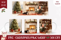 Christmas Dog Mug, Christmas Fireplace Mug Wrap Product Image 1