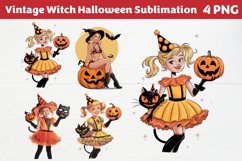 Vintage Witch Halloween Sublimation PNG Product Image 1