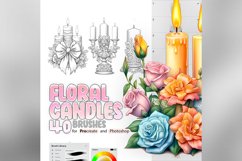 40 Procreate Floral Candles Stamp Brushes Product Image 1