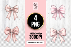 Pink Bow Clipart Sublimation PNG Product Image 1