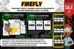 Printable Firefly Summer Counting Activities Worksheets Product Image 1