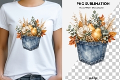 Autumn denim pocket png design for T-shirts Product Image 1