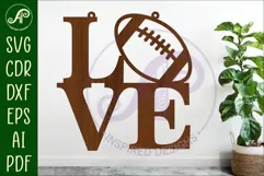 Love Football word wall art sign, SVG file. vector Product Image 1
