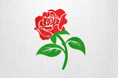 Beautiful Red Rose Bud Embroidery Design File Product Image 1