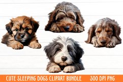 Cute Sleeping Dogs Clipart Product Image 1