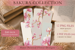Sakura Printable Bookmarks | 6 Designs |12 PNG Files &amp; 2 PDF Product Image 1
