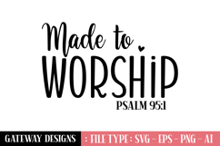 Made To Worship Psalm 95 1 svg design Product Image 1