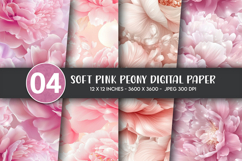 Soft Pink Peony Digital Paper Product Image 1