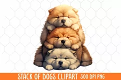 Stack Of Dogs Sublimation Clipart, Cute Puppy Clipart Product Image 1
