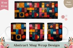 Colorful Art Mug Wrap, Abstract Sublimation Mug Design Product Image 1