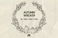 Autumn Pumpkin wreath SVG PNG EPS Product Image 1