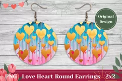 Love Hearts Earring PNG, Colorful Round Earring Design Product Image 1