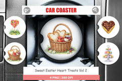 Sweet Easter Heart Treats Car Coaster Product Image 1