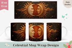 Stars Mug Wrap Design, Celestial Mug Sublimation, Moon Mug Product Image 1