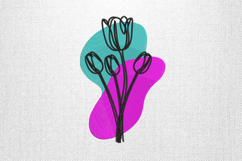Modern Abstract Tulip Flower Embroidery Design Product Image 1