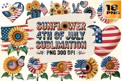 Stars, Stripes &amp; Sunflowers Patriotic Bloom PNG Pack Product Image 1