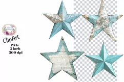 Ephemera, Mixed Media, Stars, PNG, Junk Journal, Clipart Product Image 1
