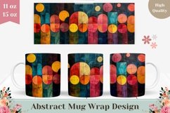 Colorful Art Mug Wrap Design, Circle Mug Template Product Image 1