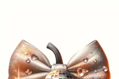 Coquette Pumpkin PNG with Bow, Disco Ball Pumpkin Product Image 2