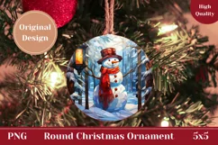 Christmas Snowman Ornament, Christmas Snowman Product Tag Product Image 1