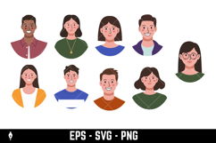 Flat circular avatars representing various people Product Image 1