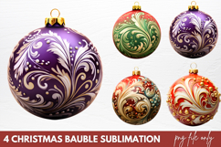 Christmas Bauble Sublimation Clipart PNG Product Image 1