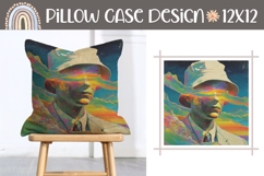 Cosmic Pillow Case Design, Glitch Pillow Sublimation Product Image 1